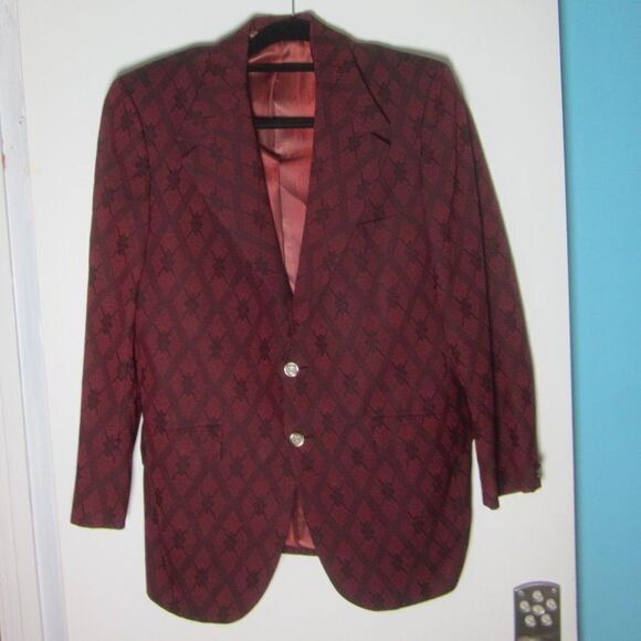 Mens VINTAGE Dark Red Blazer About Size M / 40 Louis Roth Clothes From Portland - Picture 5 of 16